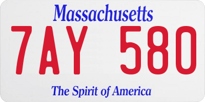 MA license plate 7AY580