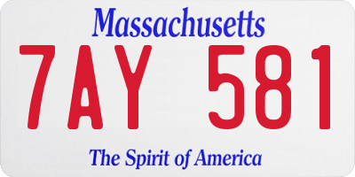 MA license plate 7AY581