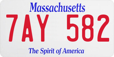MA license plate 7AY582