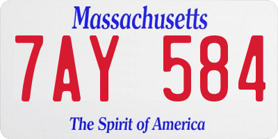 MA license plate 7AY584