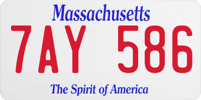 MA license plate 7AY586
