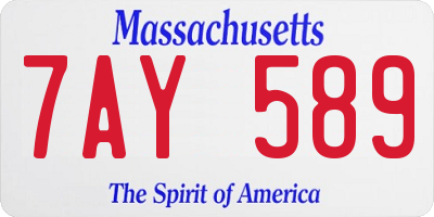 MA license plate 7AY589