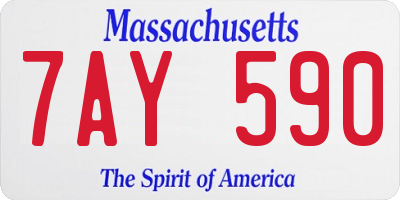MA license plate 7AY590