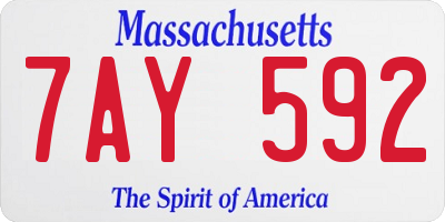 MA license plate 7AY592