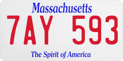 MA license plate 7AY593