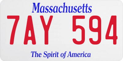 MA license plate 7AY594