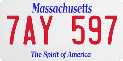 MA license plate 7AY597
