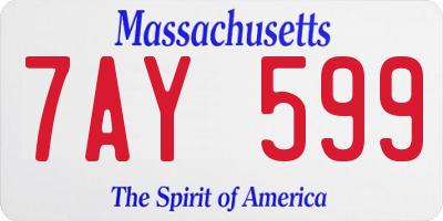 MA license plate 7AY599