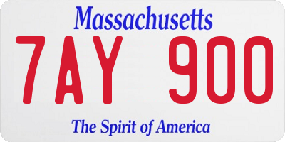 MA license plate 7AY900