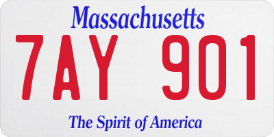 MA license plate 7AY901