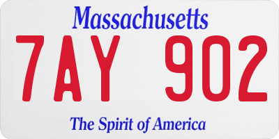 MA license plate 7AY902