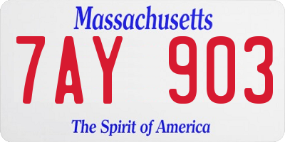 MA license plate 7AY903