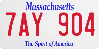 MA license plate 7AY904