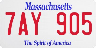 MA license plate 7AY905