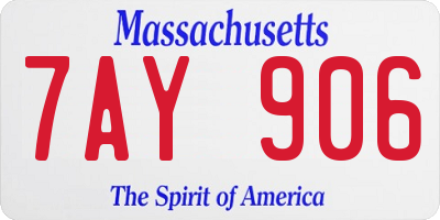 MA license plate 7AY906