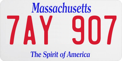 MA license plate 7AY907