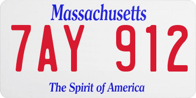 MA license plate 7AY912