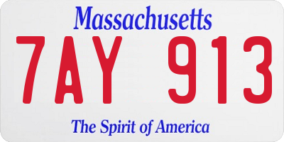 MA license plate 7AY913