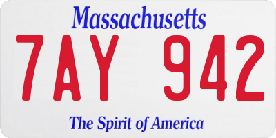 MA license plate 7AY942