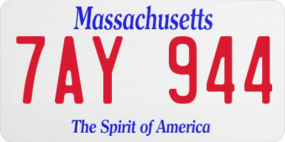 MA license plate 7AY944