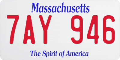 MA license plate 7AY946