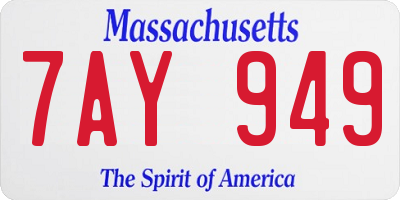 MA license plate 7AY949