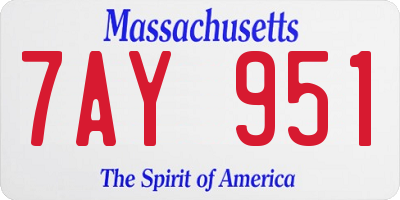 MA license plate 7AY951