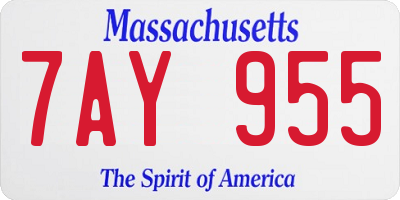 MA license plate 7AY955