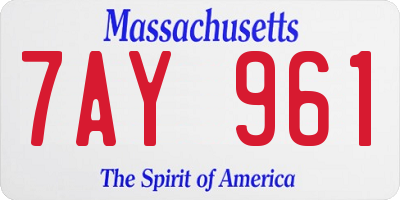 MA license plate 7AY961