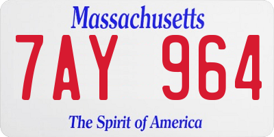 MA license plate 7AY964