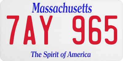 MA license plate 7AY965
