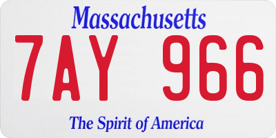 MA license plate 7AY966