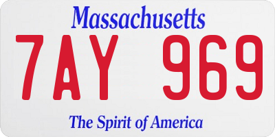 MA license plate 7AY969