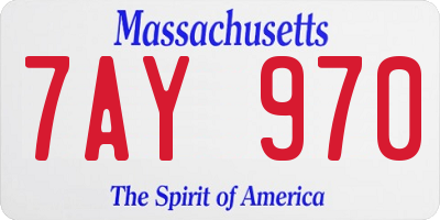 MA license plate 7AY970