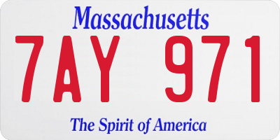 MA license plate 7AY971