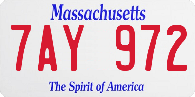 MA license plate 7AY972