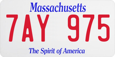 MA license plate 7AY975
