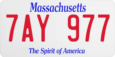 MA license plate 7AY977