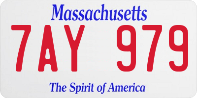 MA license plate 7AY979