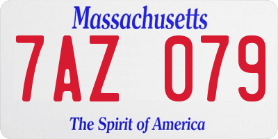 MA license plate 7AZ079