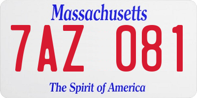 MA license plate 7AZ081