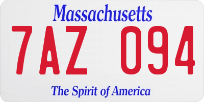 MA license plate 7AZ094