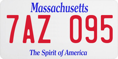 MA license plate 7AZ095