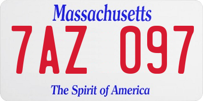 MA license plate 7AZ097