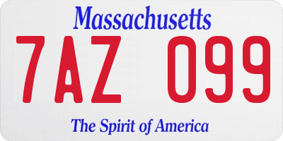 MA license plate 7AZ099