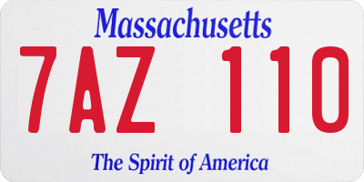 MA license plate 7AZ110