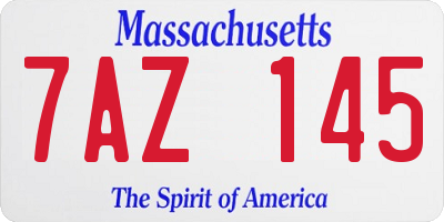 MA license plate 7AZ145