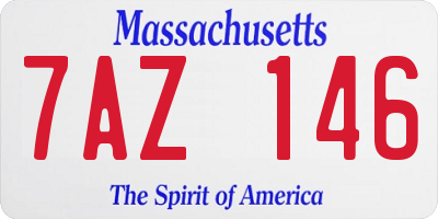 MA license plate 7AZ146