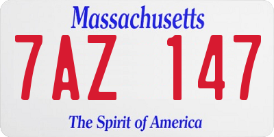 MA license plate 7AZ147