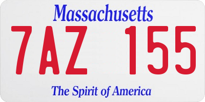 MA license plate 7AZ155
